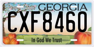 GA license plate CXF8460