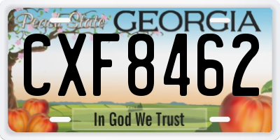 GA license plate CXF8462
