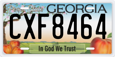 GA license plate CXF8464