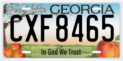 GA license plate CXF8465