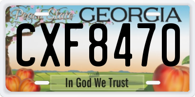 GA license plate CXF8470