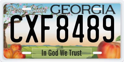 GA license plate CXF8489