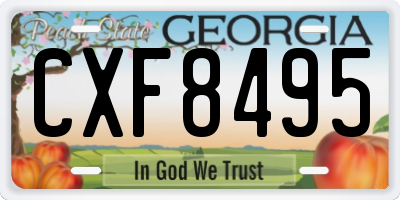 GA license plate CXF8495