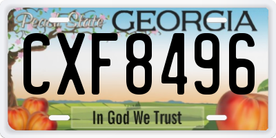 GA license plate CXF8496