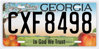 GA license plate CXF8498