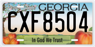 GA license plate CXF8504