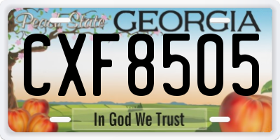 GA license plate CXF8505