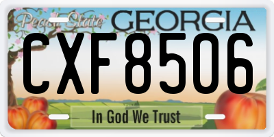 GA license plate CXF8506