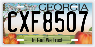 GA license plate CXF8507