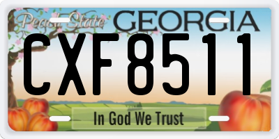 GA license plate CXF8511