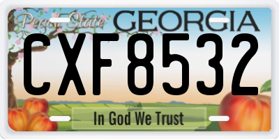 GA license plate CXF8532