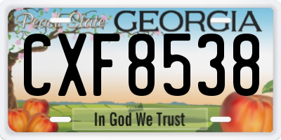 GA license plate CXF8538