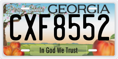 GA license plate CXF8552