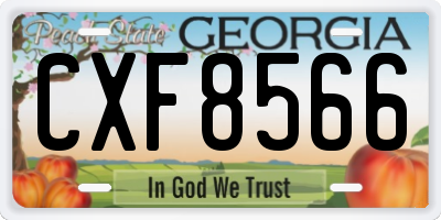 GA license plate CXF8566
