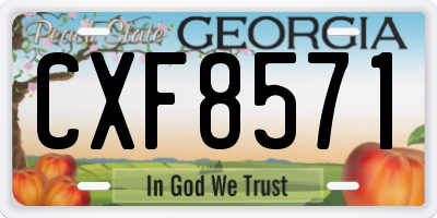 GA license plate CXF8571