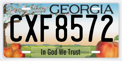 GA license plate CXF8572