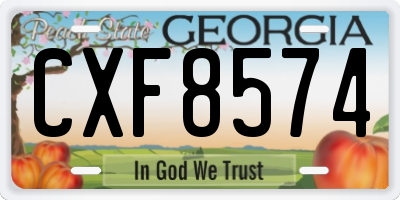 GA license plate CXF8574