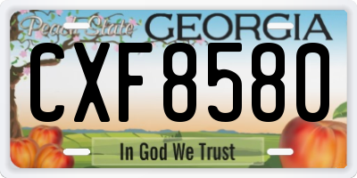 GA license plate CXF8580
