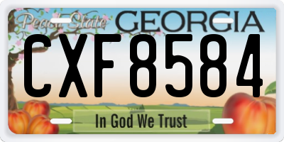 GA license plate CXF8584