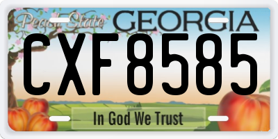 GA license plate CXF8585
