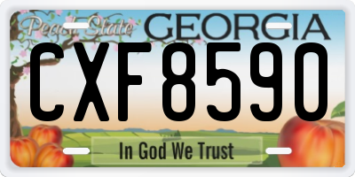 GA license plate CXF8590