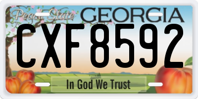 GA license plate CXF8592