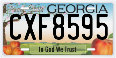 GA license plate CXF8595
