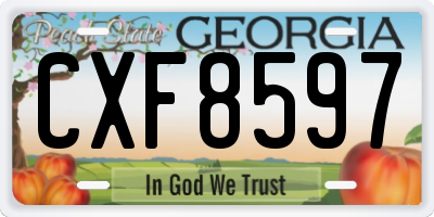 GA license plate CXF8597