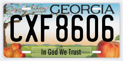 GA license plate CXF8606