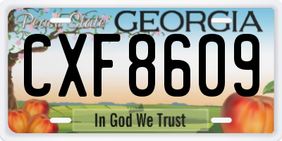 GA license plate CXF8609
