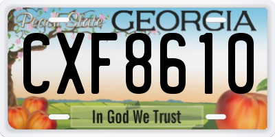 GA license plate CXF8610