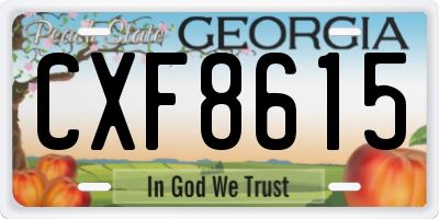 GA license plate CXF8615