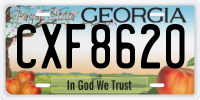 GA license plate CXF8620