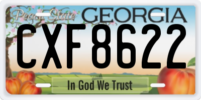 GA license plate CXF8622