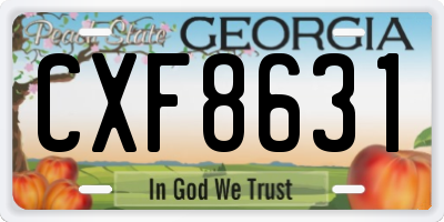 GA license plate CXF8631
