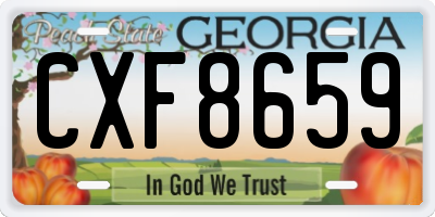 GA license plate CXF8659