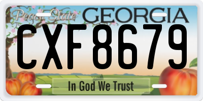 GA license plate CXF8679