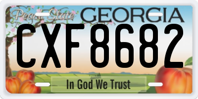 GA license plate CXF8682