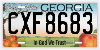 GA license plate CXF8683