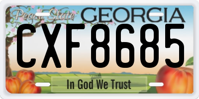 GA license plate CXF8685