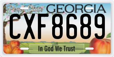 GA license plate CXF8689