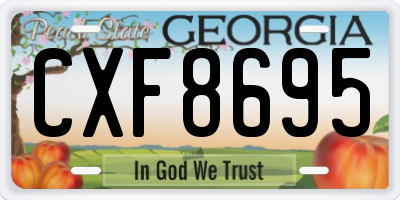 GA license plate CXF8695