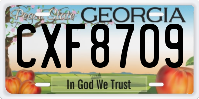 GA license plate CXF8709
