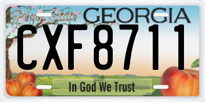 GA license plate CXF8711