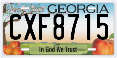 GA license plate CXF8715