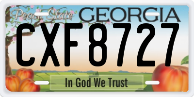 GA license plate CXF8727