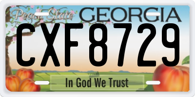 GA license plate CXF8729
