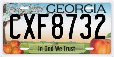GA license plate CXF8732