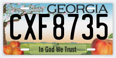 GA license plate CXF8735