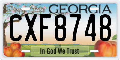GA license plate CXF8748